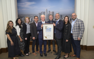 LA City Council President Paul Krekorian and members of the USC Brain Tumor Center team