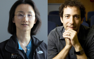 Rong Lu, PhD, (left) and Michael Elowitz, PhD