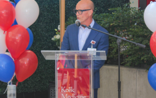 Keck Medicine CEO Rod Hanners speaks at the 2024 Veterans Day event.