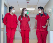 Medical students walk the halls of USC Norris Cancer Hospital