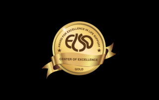 A logo for the Extracorporeal Life Support Organization's Gold Center of Excellence designation.