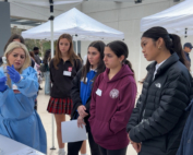 At USC Verdugo Hills Hospital’s Day of Discovery on March 7, students watched a demonstration of how to prepare a sterile IV drip. (Photo/Laura Nuno)