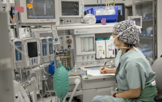 A nurse carries out safety measures that have helped Keck Hospital of USC earn its 10th 'A' from The Leapfrog Group