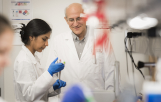 CIRM training program alumna Suhasni Gopalakrishnan with her mentor Neil Segil at USC